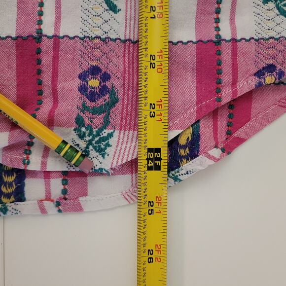 Tributes Vintage Womens Short Sleeve Floral Plaid Button Down Top Size Small - Picture 8 of 10